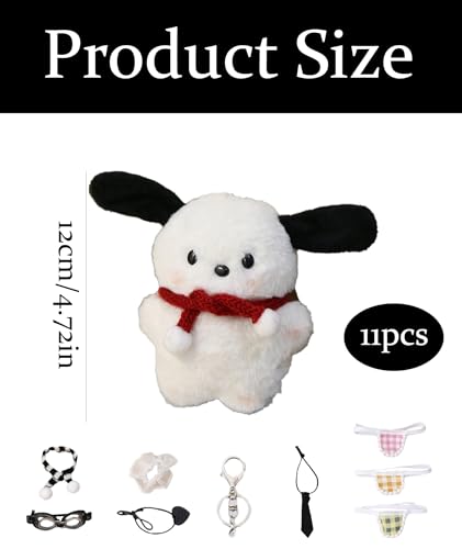 Image of Plush Keychain, Cute for Girls, Fashionable Bag Charms for Handbags, 12cm High, Cute Image Keychain of White Puppy
