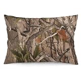 KAETHENM Hunting Camo Pillow Cases Queen Size Brown Camouflage Pillowcases Cover with Zipper Soft Decorative Autumn Hunting Tree Camo Pattern Throw Pillow Covers 20x30 for Bed Home Living Room
