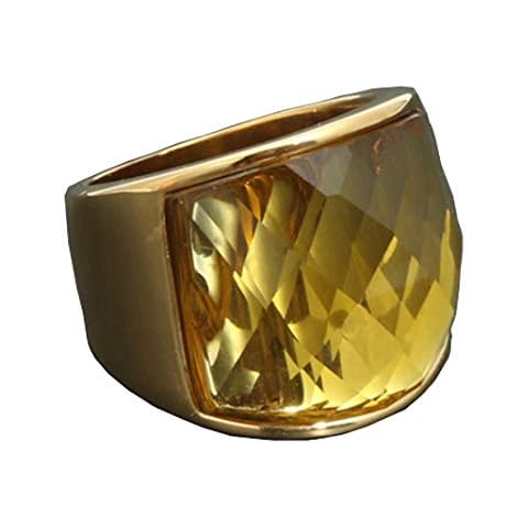 HIJONES Anillo de Acero Inoxidable con Piedra Preciosa de Corte de Diamante Cover