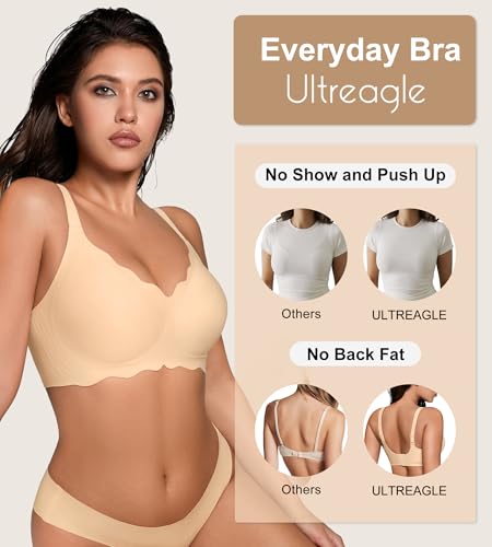 Bras for Women No Underwire - Wireless Seamless Bralettes with Support Padded Full Coverage Comfortable Tshirt Bra4