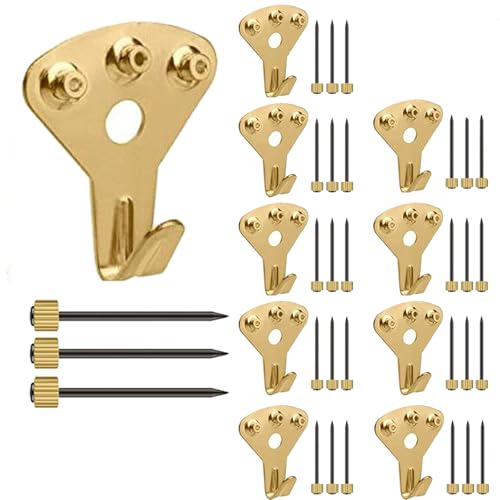 LeTradeJP 壁掛け 釘 多機能付き 10個入 耐荷重約34kg 強力 額縁展示用 画鋲フック ピン おしゃれ 大 目立たない 石膏ボード 木壁対応 額縁展示用吊り金具