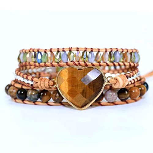 Image of Boho Stone Wrap Bracelet for Women,Turquoise Beaded Bracelet Jewelry Gift