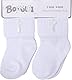 Booulfi Weiße Socken für Jungen 2 Paare mit Kreuzstickerei, 0 bis 6 Monate oder 6 bis 12 Monate