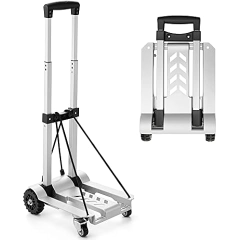 KEDSUM Utility Luggage Cart with 4 Wheels, Folding Hand Truck with Advanced Tank Wheels, Lightweight 90% Aluminum Dolly Cart, Portable 270 LBS Hand Truck Foldable for Travel, Shopping, Office Use Cover
