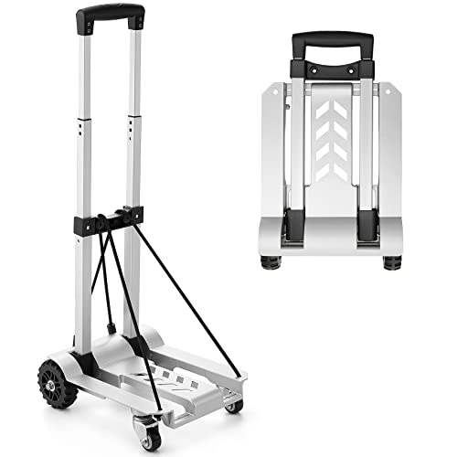 Portable Folding Luggage Cart with Tank Wheels for Travel, Shopping, Office - 270 LBS Capacity