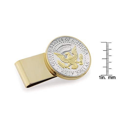 American Coin Treasures U.S. Coin Money Clip - Presidential Seal JFK Half Dollar Selectively Layered in Pure 24k Gold | Stainless Steel Moneyclip | Holds Currency, Credit Cards, Cash2