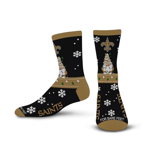 For Bare Feet NFL NEW ORLEANS SAINTS Holiday Sweater Gnome