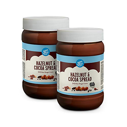 Marque Amazon - Happy Belly - Pâte à tartiner noisette et cacao, 2 x 800g