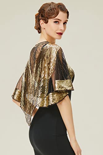 BABEYOND 1920s Vintage Shawl for Women - Sequin Beaded for Night Party Shawl Wraps Flapper Cover Up Evening Cape4