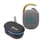 JBL Clip 4 Portable Bluetooth Speaker (Gray) + Bundle with divvi! Protective Hardshell Case (Black)