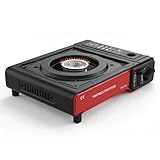 Sudnsadaks Rechaud Gaz, Rechaud Camping Gaz, Réchaud Extérieur Compact, Réchaud Léger 1 Brûleur pour Camping, Voyage, Randonnée, Pique Nique, Barbecue, Une Utilisation Intérieure et Extérieure