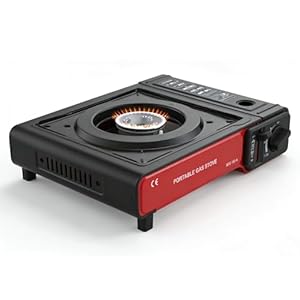 Sudnsadaks Gaskocher Camping, Gaskartuschen Campingkocher, Camping Gaskocher 1-Flammig, Kartuschenkocher, Leistungsstarkes, Tragbares Robustes für Outdoor, Innenraum Kochen, Täglichen Gebrauch