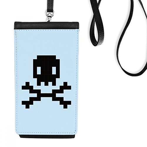 Porte-monnaie cadeau pirate danger skull pixel cuir synthétique pour smartphone
