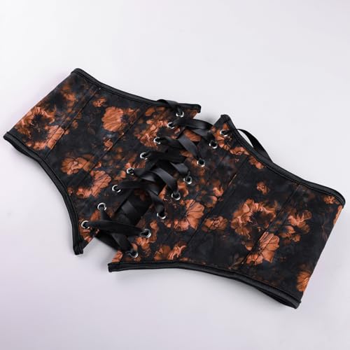 Image of Scarlet Darkness Corset Belt for Women Floral Lace Up Boned Underbust Corset Waist Belts