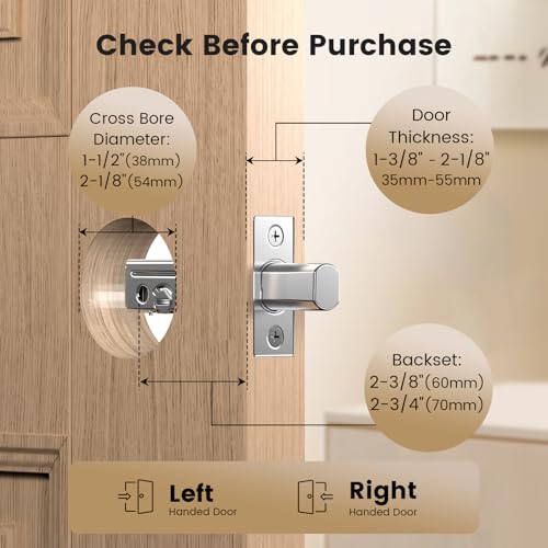 Smart Lock with Palm Vein, Keyless Entry Door Lock for Front Door, WiFi Electronic Door Lock with Keypad Deadbolt, Auto Lock, Voice Control, Compatible with Alexa & Google Assistant