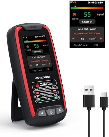 METRINARY Radon Detector for Home, Portable Radon Monitor, 6H Quick Result