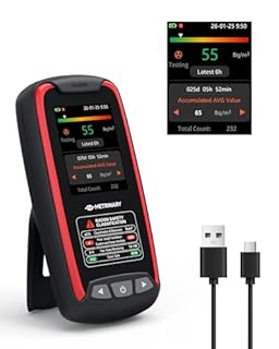 METRINARY Radon Detector for Home, Portable Radon Monitor with TFT Color Display, Rechargeable Radon Tester Quick Result 6 Hour, 504-Day Data Storage with Audible & Visual Alarm (pCi/L or Bq/m³)
