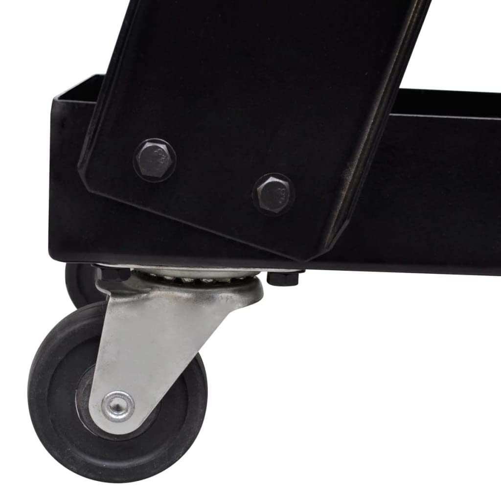 Carro de soldadura negro con 3 estantes para taller, almacén y construcción, soporta hasta 40 kg, plegable, resistente, de acero, ideal para transporte, mudanzas, carretillas elevadoras