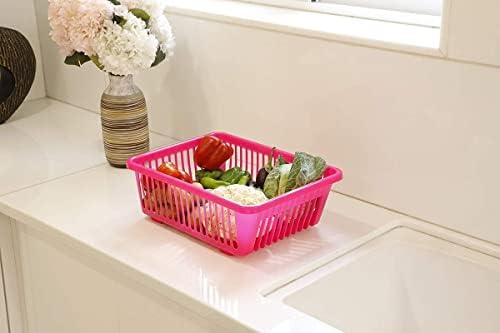 Image of 3 in 1 Large Durable Plastic Kitchen Sink Dish Rack Drainer Drying Rack Washing Basket with Tray for Kitchen, Dish Rack Organizers, Utensils Tools Cutlery, 64x47x23