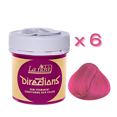 6 x La Riche Directions Semi-Permanent Hair Color 88ml Tubs - CARNATION PINK