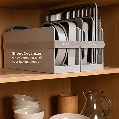 Caraway Nonstick Ceramic Bakeware Set (11 Pieces) - Baking Sheets, Assorted Baking Pans, Cooling Rack, & Storage - Aluminized Steel Body - Non Toxic, Ptfe & Pfoa Free - Gray #TOP4