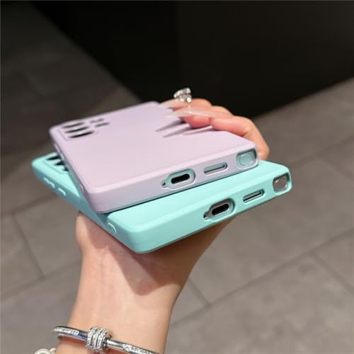 Coque silicone liquide Samsung S24FE grise souple antichoc - 5