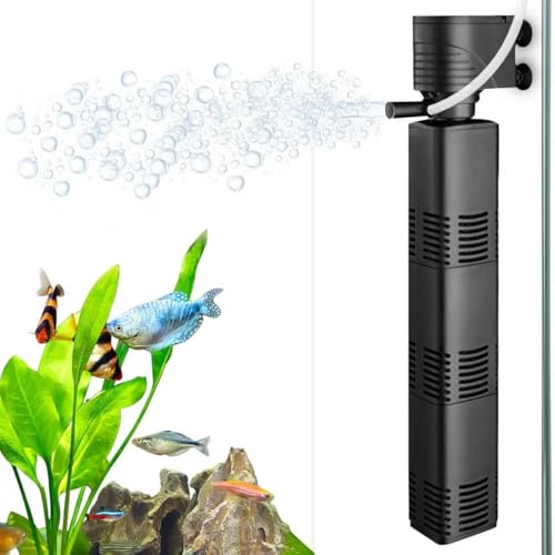 Submersible Fish Tank Filter, 30w Submersible Aquarium Filter, 3-in-1 for Aquarium Filtration/Oxygenation/Circulation, 2000L/H Adjustable Internal Fish Tank Filter