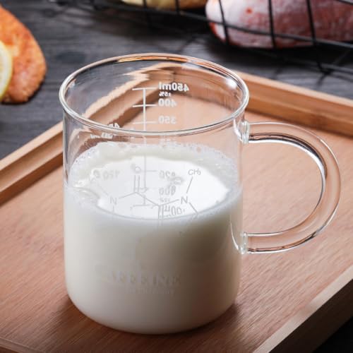 Taza medidora de vidrio transparente con mango y escala de alta claridad 5