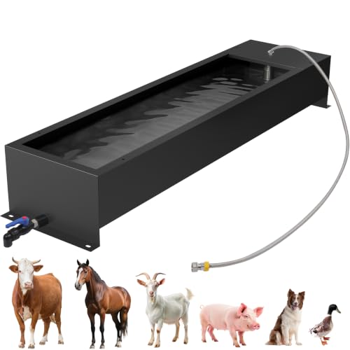 Domivans 12 Gal Stainless Steel Automatic Large Livestock Water Trough