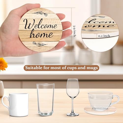 Billbotk-Farmhouse-Coasters-Set-of-8-Ceramic-Drink-Coaster-for-Coffee-Table-Decor-Funny-House-Warming-Gifts-for-New-Home-4-Inches Billbotk Farmhouse Coasters Set of 8 Ceramic Drink Coaster for Coffee Table Decor Funny House Warming Gifts for New Home 4 Inches