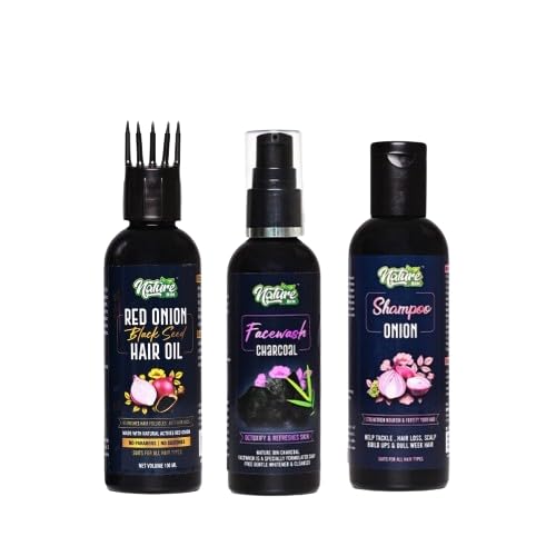 NATURE BIN Onion Hair Oil Onion Shampoo Charcoal face wash Combo 100 ML Each-picture-23