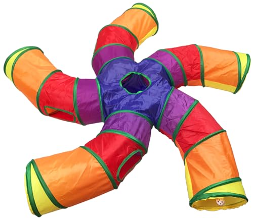 Cat Tunnel Tube for Indoor Cats Large, Upgrade with 6
