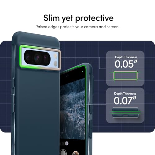Image of Spigen Cyrill UltraColor | Google Pixel 8 Pro Case | Blue Pixel 8 Pro Back Cover | TPU+Poly Carbonate - Deep Sea