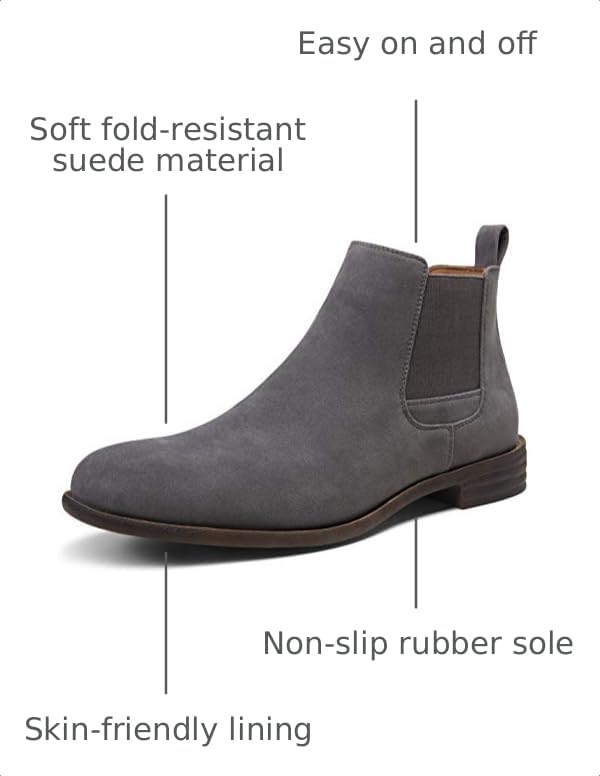 Image of Jousen Men's Chelsea Boots Lightweight Casual Chukka Ankle Boots Classic Elastic Dress Boots For Men