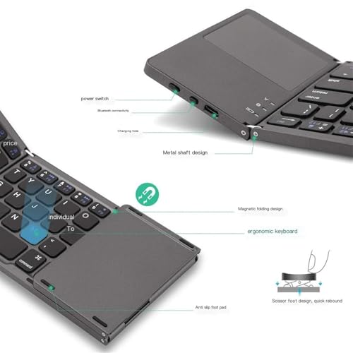 Clavier bluetooth pliable mini et nomade pour travailler en train