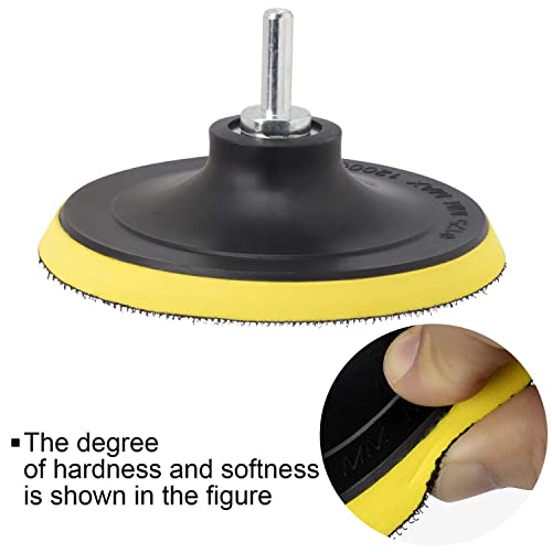 5 Inch(125Mm) Hook And Loop Buffing Pad For Sanding Discs, Rotary Backing Pad With M14 Drill Attachment Adapter And Soft Foam Layer #TOP2