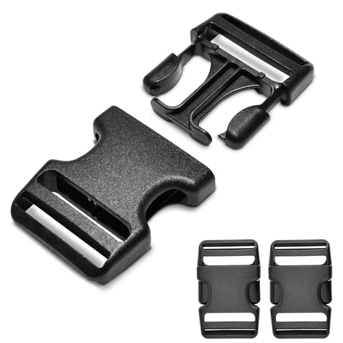 CooBigo 3pcs 1-1/2 Inch Plastic Buckle for Strap Replacment Heavy Duty Belt Buckles Backpack Clips Luggage Webbing Straps Side Release Buckle Clasp