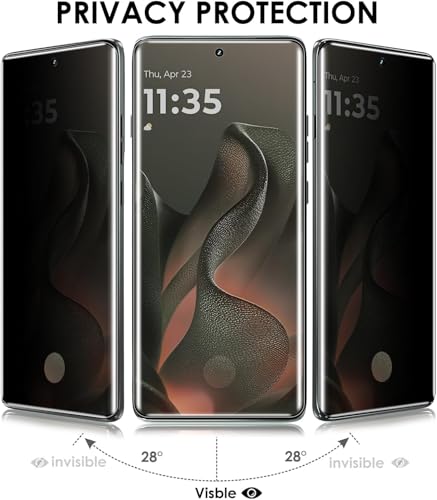 Image of Uyiton Privacy UV Tempered Glass for Motorola Edge 60 Pro (6.7 Inch) | Anti-Spy Curved Screen Protector | 9H Hardness | Ultrasonic Fingerprint Compatible | HD Clarity | Bubble Free UV Installation | Case Friendly
