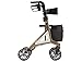Produktbild Bischoff & Bischoff Alevo Country Rollator, faltbar  Gelände-Rollator für drinnen und draußen, Gehwagen mit Profil-Bereifung und abnehmbarer Tasche, Sitzhöhe 58,5cm, Platin