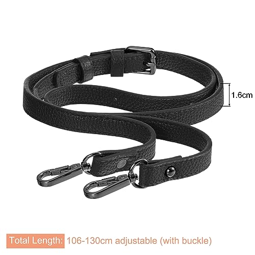 Image of uxcell Purse Strap, Crossbody Strap Leather Adjustable Replacement Shoulder Strap for Women's Crossbody Handbags Bag, 0.6 inch Wide, 41-51 inch Long (Black)