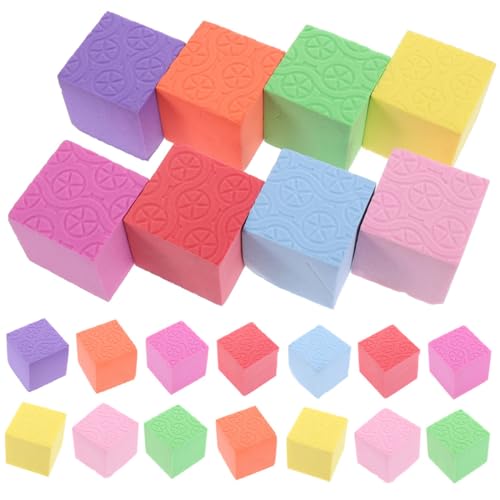Veemoon Blocchi Di Schiuma Colorati Da Costruzione 50 Pezzi, Cubi Di Schiuma Leggeri e Compatti Per Gioco Educativo e Sviluppo Creativo Ragazzo Ragazza, Materiali Sicuri Per Attività Genitore-figlio