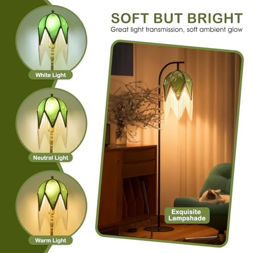 xiaojuande Tassel lampshade -green bead fine tassel table lamp lampshade, 13.8"High artistic living room fabric lamp changing accessory, hand-woven-B by xiaojuande - Used condition - Image 6