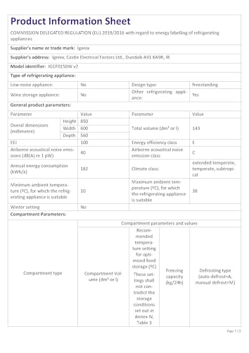 Igenix IGCF0150W Freestanding Chest Freezer 142 Litre Capacity with Freezer Basket, Suitable for Outbuildings and Garages, White - Image 7