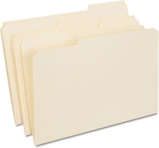 Staples File Folders, 1/3-Cut Reinforced Tab, Assorted Position, Legal Size, Perfect for Home, Office, Classroom, 100-Pack, Manila