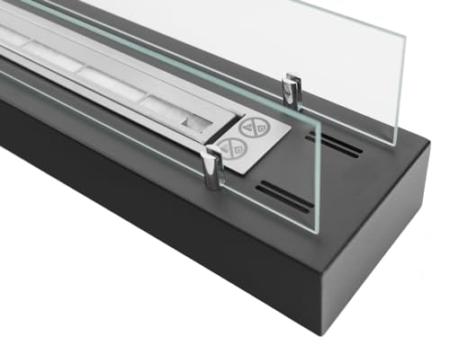 Ethanolkamin 700mm - EIN Einsatz für einen klassischen Kamin. Bio-ethanolkamin zum Aufstellen auf einem Tisch, Boden oder in einem holzbefeuerten Kamin. Bioethanol Kamin mit Glas. – Bild 3