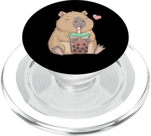 Kawaii Capybara Drink Bubble Boba Tea Capybara pour Filles et Enfants PopSockets PopGrip pour MagSafe