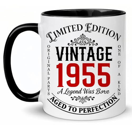 1955 71st Birthday Gifts for Women Men, Vintage 1955 Coffee Mug, Turning 71 Years Old Gift for Mom, Dad, Uncle, Aunt, Born in 1955, 71st birthday Gifts Ideas, Fathers Day Mothers Day Christmas 11oz
