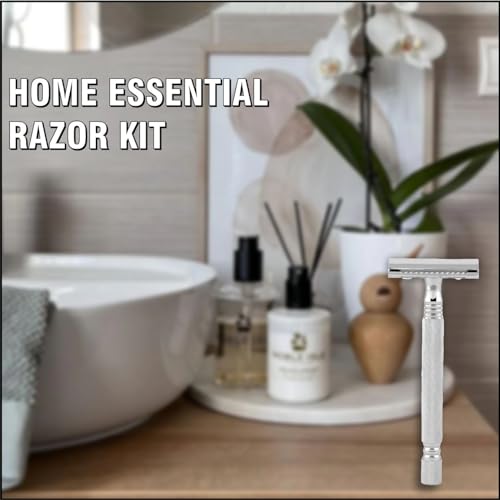 Image of Pearl Shaving Double Edge Close Comb Safety Razor (SS-01) with Stand - Best Shaving for Men | Classic & Traditional shaving Kit for Men | Premium Blade Razors for Rakshabandhan Gift Option