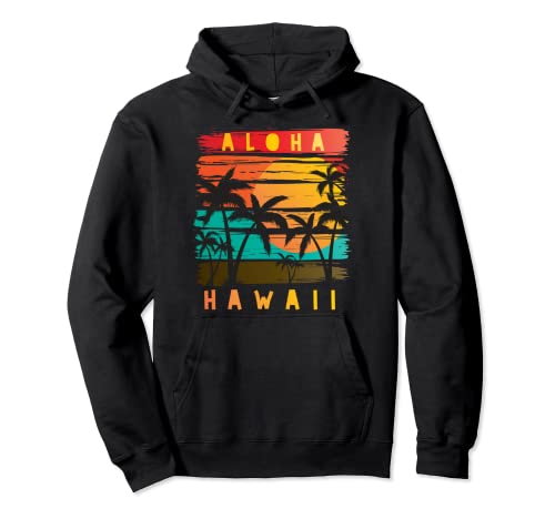 Aloha Hawaii Playa Tropical Paradise Vintage Sudadera con Capucha