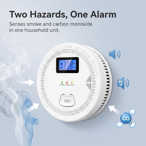 Indoor Smoke CO Combined Alarm, 2-in-1 Home Safety Detector - 1
